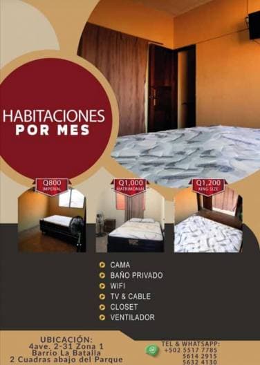 alquiler de habitaciones en coatepeque - 1