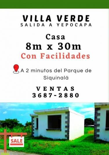 Compra o invierte en una casa en Siquinala, contamos con facilidades de pago - 1