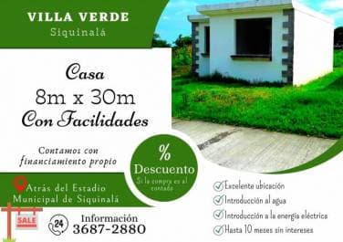 Casas en venta atrás del Estadio de Siquinala - 1