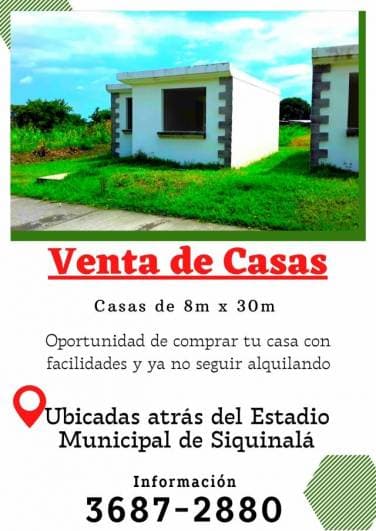 Casas con facilidades atrás del Estadio de Siquinala - 1