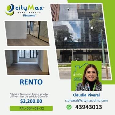 SE RENTA LOCAL COMERCIAL EN ZONA 10 - 1