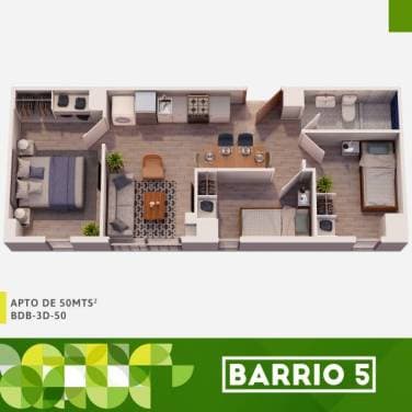 APARTAMENTO EN VENTA EN ZONA 5, 50m2 - 1