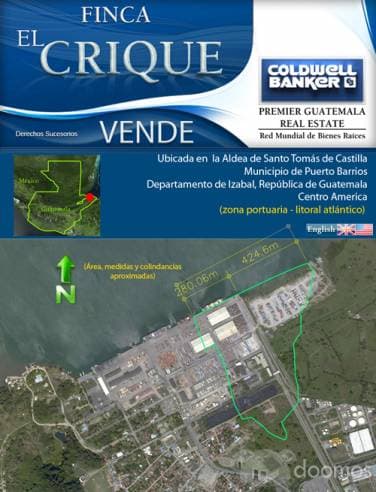 Comprar Finca Puerto Santo Tomás de Castilla Se vende El CRIQUE, Izabal!!! - 1