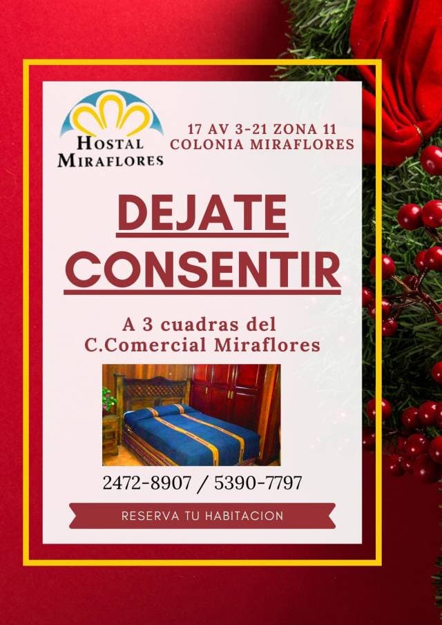 Hostal Miraflores, te ofrece un hospedaje cerca de Tikal Futura - 1