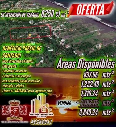 Vendo Terrenos A Q250xmt2 en Lindamar Puerto San José. Cel: 40288047 - 1