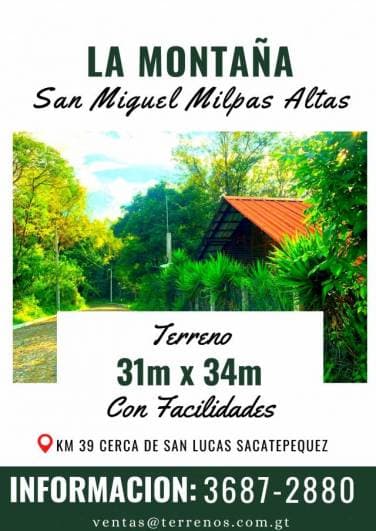 Terrenos en venta, invierta cerca de San Lucas Sacatepequez - 1